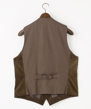 JOSEPH ABBOUD 【遠州産素材/オーガニックコットン】ソフトコーデュロイ ベスト ダークブラウン系