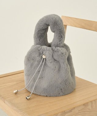 earth music&ecology アーチハンドルファーバッグ Gray