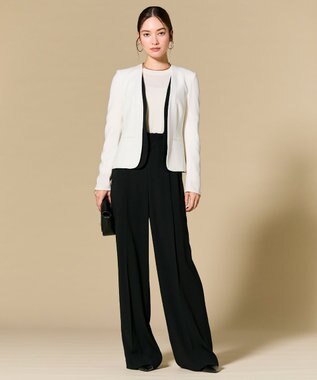 BEIGE， 【Lsize・セットアップ対応】CINDY / ダブルカラージャケット White×Black