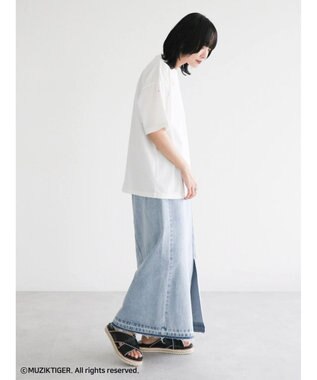 Green Parks ムジークタイガー／手書き風刺しゅうＴシャツ Off White