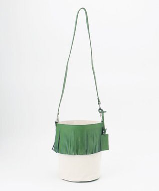 23区 【STORY7月号掲載】MARCO MASI レザーキャンバスコンビ ショルダーバッグ パイングリーン系