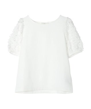 earth music&ecology リボンスリーブプルオーバー Ivory