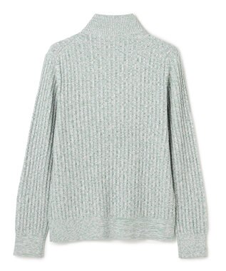 JOSEPH HOMME 【新柄】シルクバルキー　ハイネックジップアップニット スモーキーグリーン系