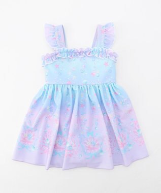 ANY KIDS 【UVカット】フリルワンピース水着 レインボー×マリン