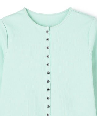 UNFILO ドライタッチリブ カーディガン サックス