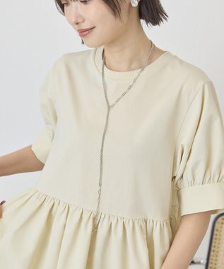 AMERICAN HOLIC 【先行予約】【WEB限定】異素材切替ペプラムプルオーバー Light Beige