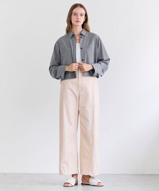 BEIGE， 【洗える】BROIS / コットンシャツテールタンクトップ White