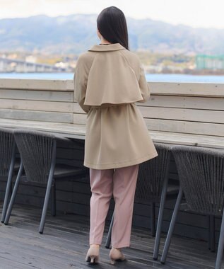 Tiaclasse ステンカラーフレアミドルコート ベージュ