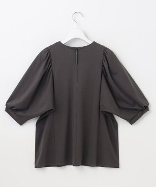 自由区 【洗える・XSサイズあり】ハイツイストポンチボリューム袖 カットソー グレー系