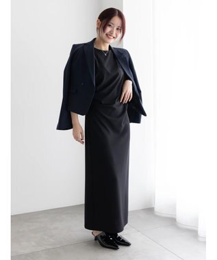 Te chichi ドレープ I ラインワンピース【AOYAMA FASHION ASSOCIATION × Te chichi】 ブラック