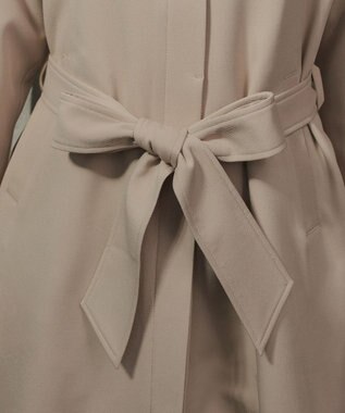 Tiaclasse ステンカラーフレアミドルコート ベージュ