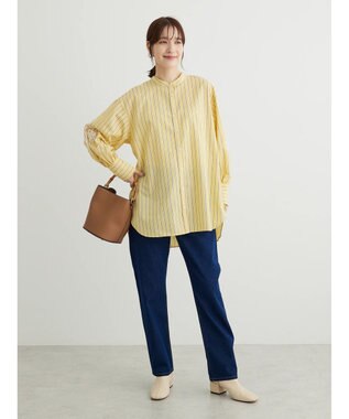 Green Parks 袖刺繍シャツチュニック Yellow