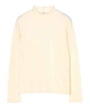 earth music&ecology シャーリングハイネックプルオーバー Ivory