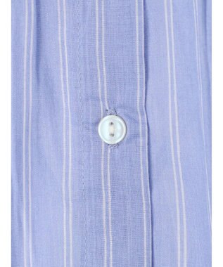 Green Parks インド綿 ボイルゆったりシャツ Stripe Sax