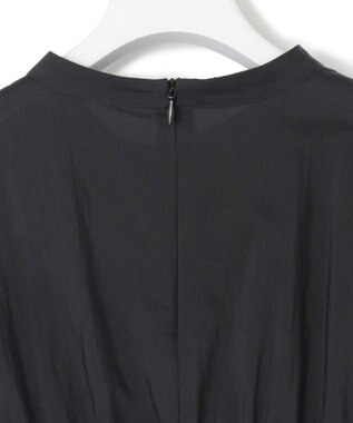 23区 S 【撥水加工/洗える】シアーナイロンツイル ギャザー ブラウス ブラック系