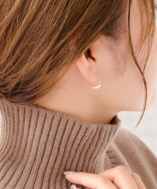 Phoebe 【K10】フルールパールフープピアス ゴールド
