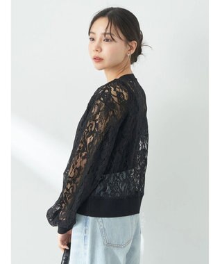 earth music&ecology レースカーディガン Black