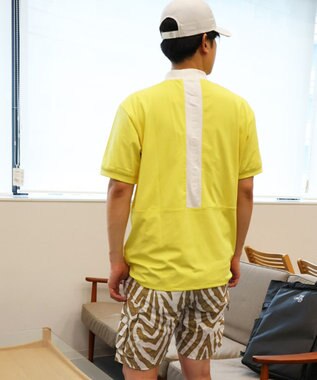 PW CIRCULUS 【UVカット / 吸水速乾 / 伸縮性抜群】【MEN】バックメッシュ切り替えモックT イエロー系