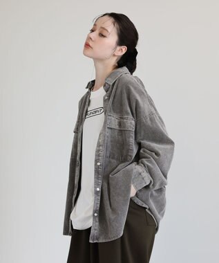 Green Parks ・ＥＬＥＮＣＡＲＥ　ＤＵＥ　ケミカルコーデュロイシャツ Gray