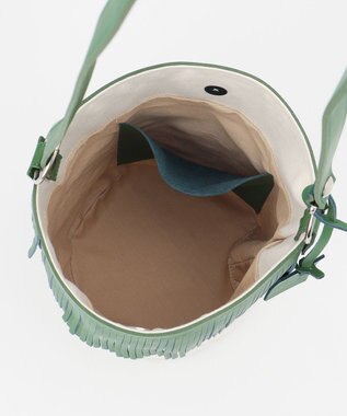 23区 【STORY7月号掲載】MARCO MASI レザーキャンバスコンビ ショルダーバッグ パイングリーン系