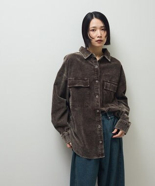 Green Parks ・ＥＬＥＮＣＡＲＥ　ＤＵＥ　ケミカルコーデュロイシャツ Brown