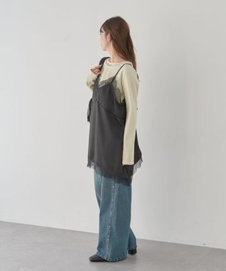 earth music&ecology 【予約】ランジェリーライクレースキャミ ブラック