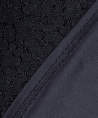 組曲 L 【先行予約・WEB限定】フラワーラッセルレーススタンド襟 ブラウス ネイビー系