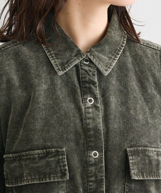 Green Parks ・ＥＬＥＮＣＡＲＥ　ＤＵＥ　ケミカルコーデュロイシャツ Green