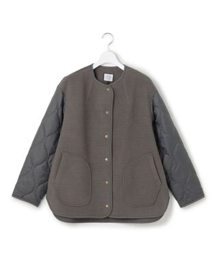 J.PRESS YORK STREET 【WOMEN】キルト×ジャージ ブルゾン グレー系