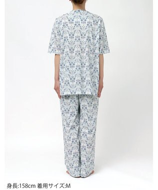 WACOAL パジャマ 綿100%(本体) 天竺素材 ミントン 5分袖 半袖 長ズボン レディース NDT167 /ワコール ホワイト