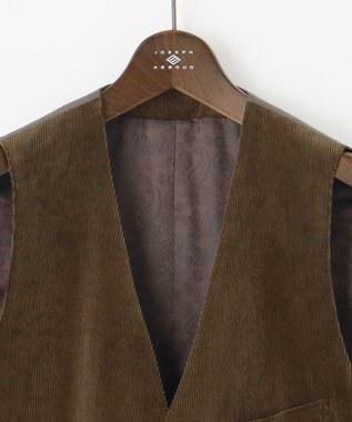 JOSEPH ABBOUD 【遠州産素材/オーガニックコットン】ソフトコーデュロイ ベスト ダークブラウン系