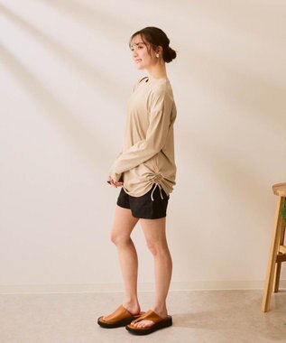 OP／FILA 【Ocean Pacific】ドロストデザインラッシュガード ベージュ