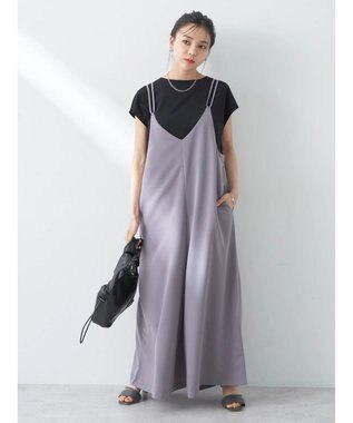 earth music&ecology リボンコンビネゾン Gray