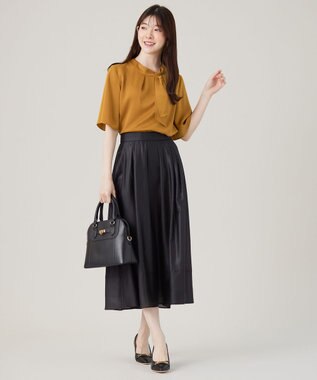 ANY SIS L 【洗える】トロミサテンボウ ブラウス マスタード