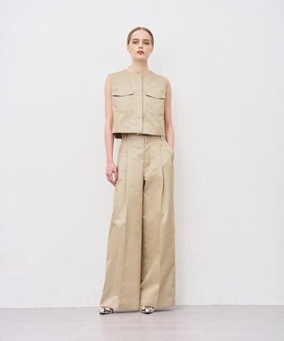 uncrave チノギャバジン ワイドトラウザー ベージュ