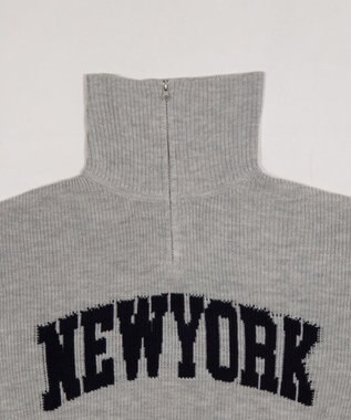 WEGO NEWYORKハーフジップニット 杢グレー