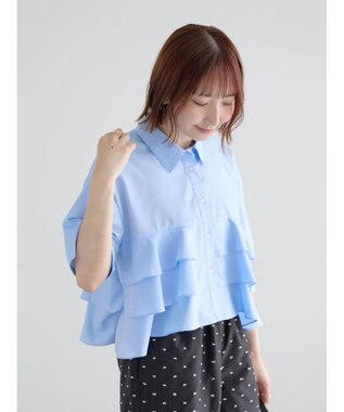 Te chichi 半袖ティアードフリルクロップトシャツ