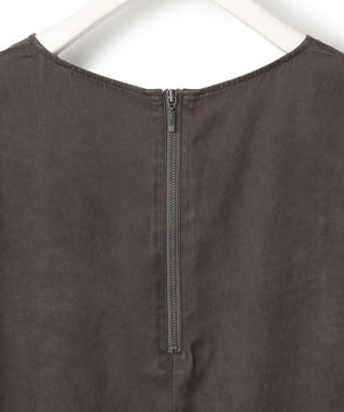 ICB 【洗える】 キュプラピグメントクロス ブラウス チャコール系