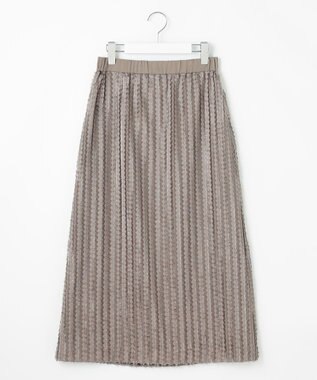 自由区 【セットアップ対応・洗える】フリンジジャガード スカート モカ