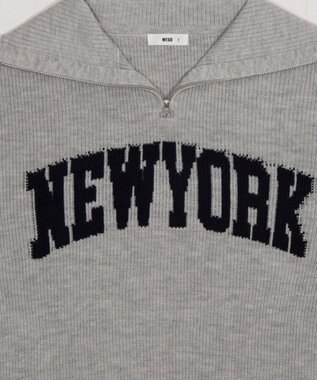 WEGO NEWYORKハーフジップニット 杢グレー
