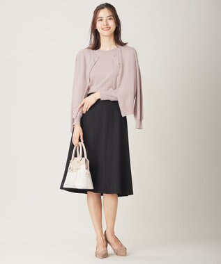 ANY SIS 【洗える】ウールブレンドプチジュエル調 ニット ローズグレー