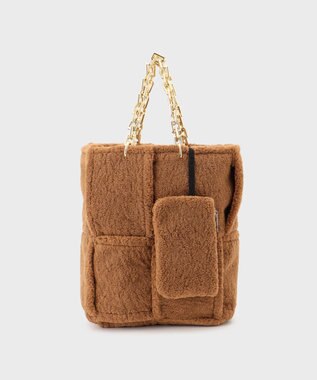 GRACE CONTINENTAL LA フェイクボアバッグ キャメル