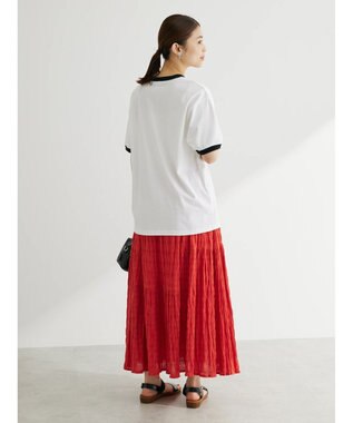 Green Parks Ｉ　段違いギャザーロングスカート Red