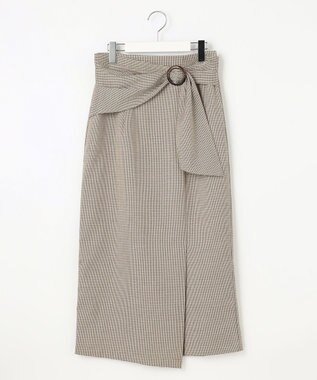Feroux 【洗える】バックルデザイン タイトスカート ベージュ系2
