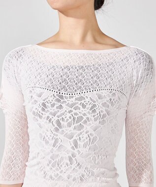 Chacott キシリトールボートネックニットトップ ピンク