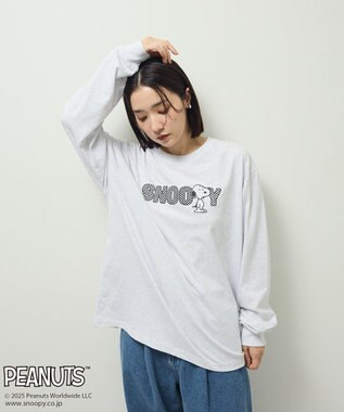 Green Parks ■PEANUTS クロスステッチロンTEE White Mixture