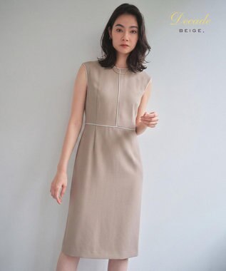 【セットアップ対応】CINDY / 配色ライン クルーネックドレス