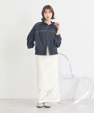 earth music&ecology 総レースナロースカート Ivory