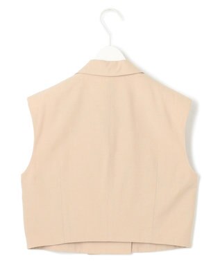 ICB 【接触冷感・UVカット・洗える】 T/Rドライリネン ショートジレ ベージュ系