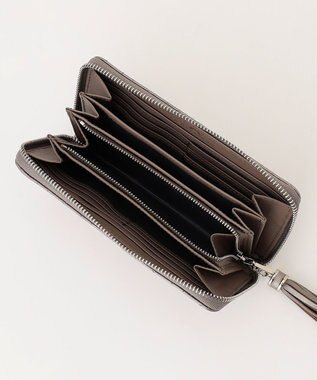 LA BAGAGERIE シープキルティング　ラウンドウォレット ガンメタリック